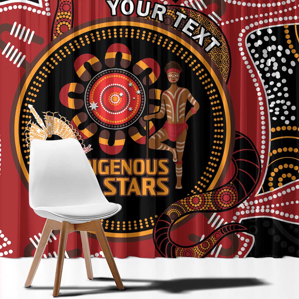Custom Australia Indigenous Rugby Window Curtain 2024 Aboriginal All Stars