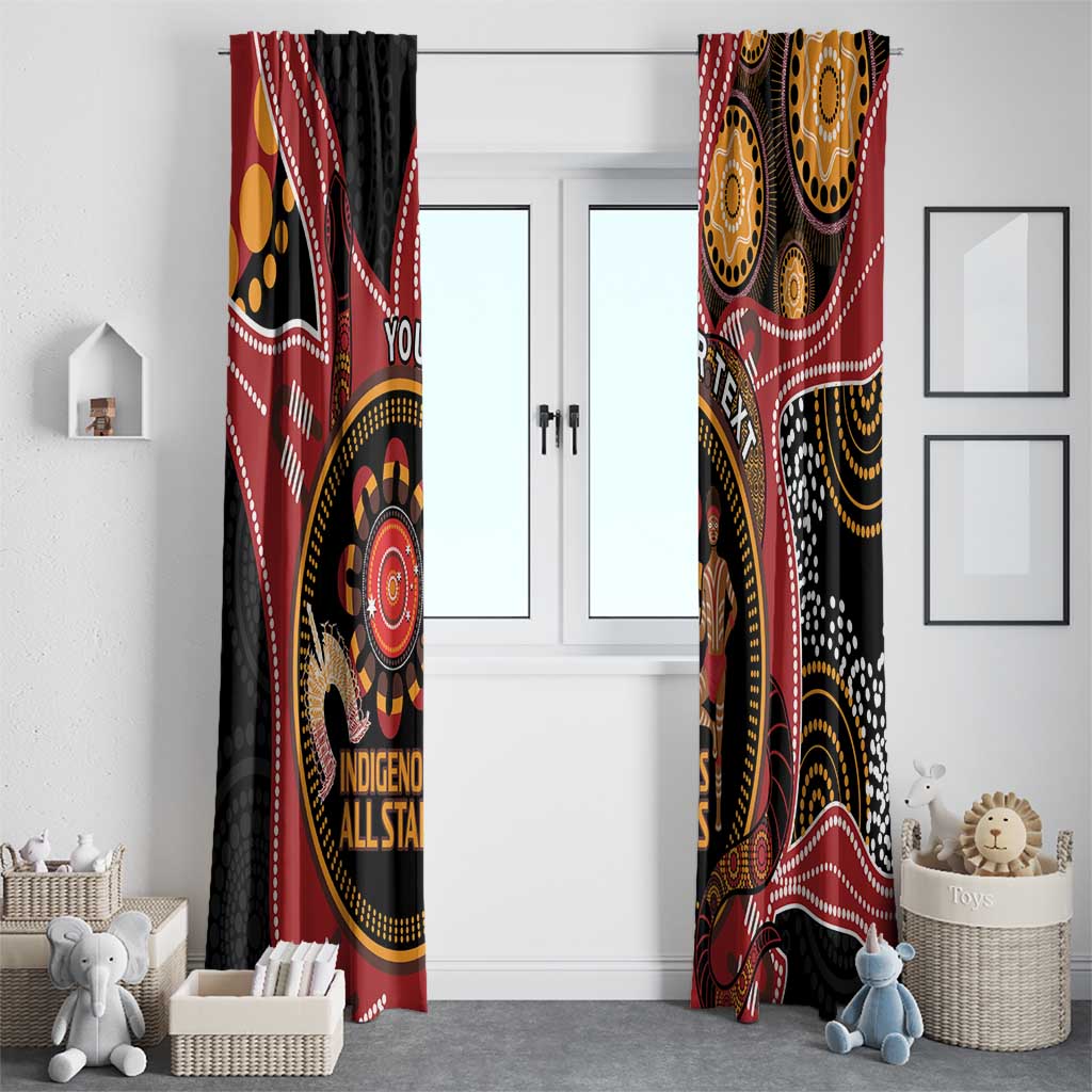 Custom Australia Indigenous Rugby Window Curtain 2024 Aboriginal All Stars