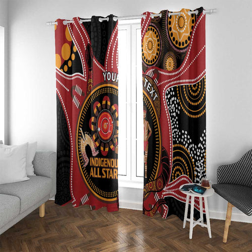 Custom Australia Indigenous Rugby Window Curtain 2024 Aboriginal All Stars