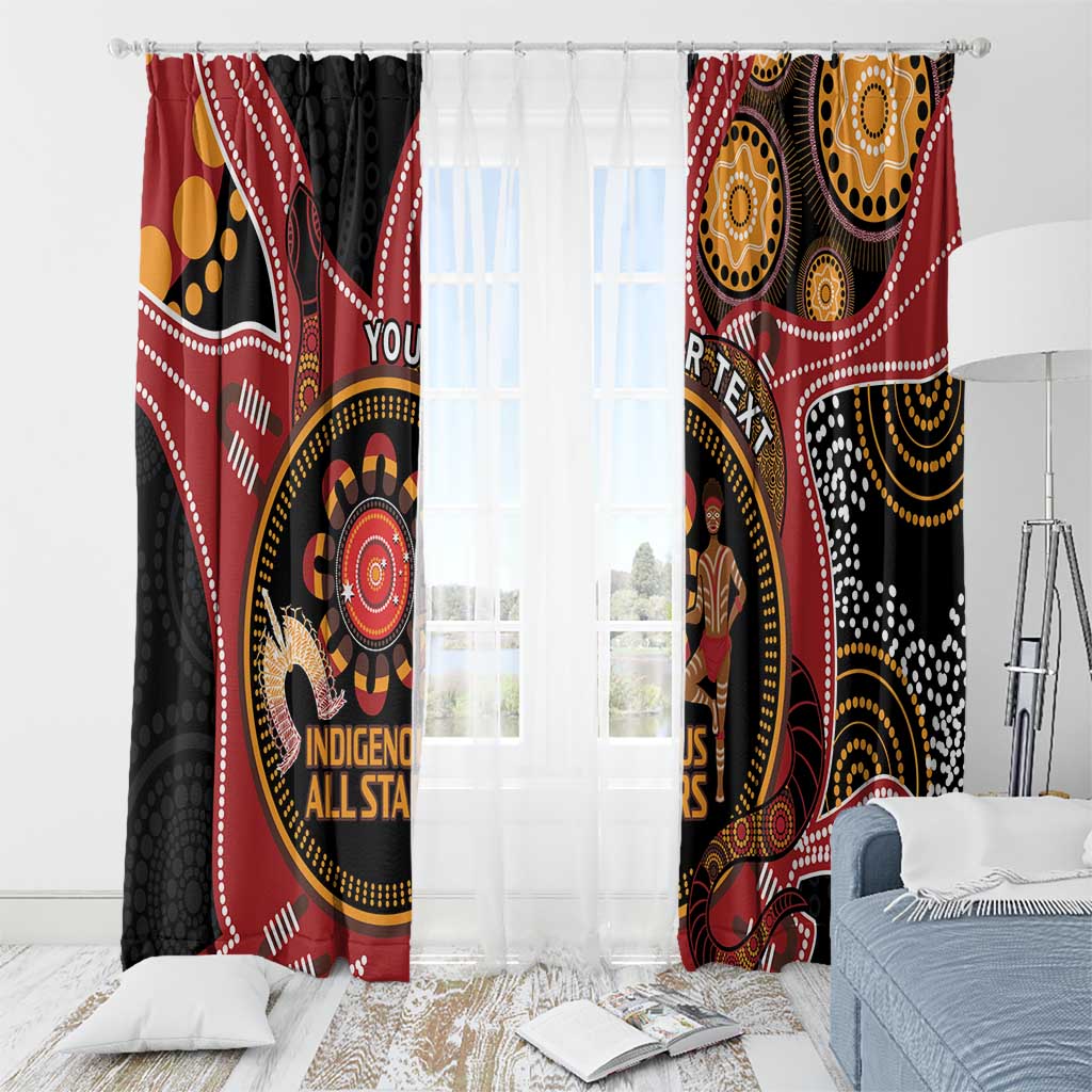 Custom Australia Indigenous Rugby Window Curtain 2024 Aboriginal All Stars