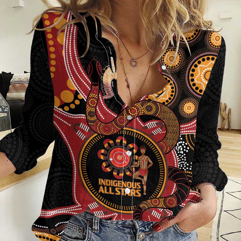 Custom Australia Indigenous Rugby Women Casual Shirt 2024 Aboriginal All Stars