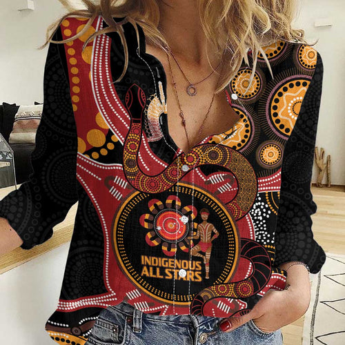 Custom Australia Indigenous Rugby Women Casual Shirt 2024 Aboriginal All Stars