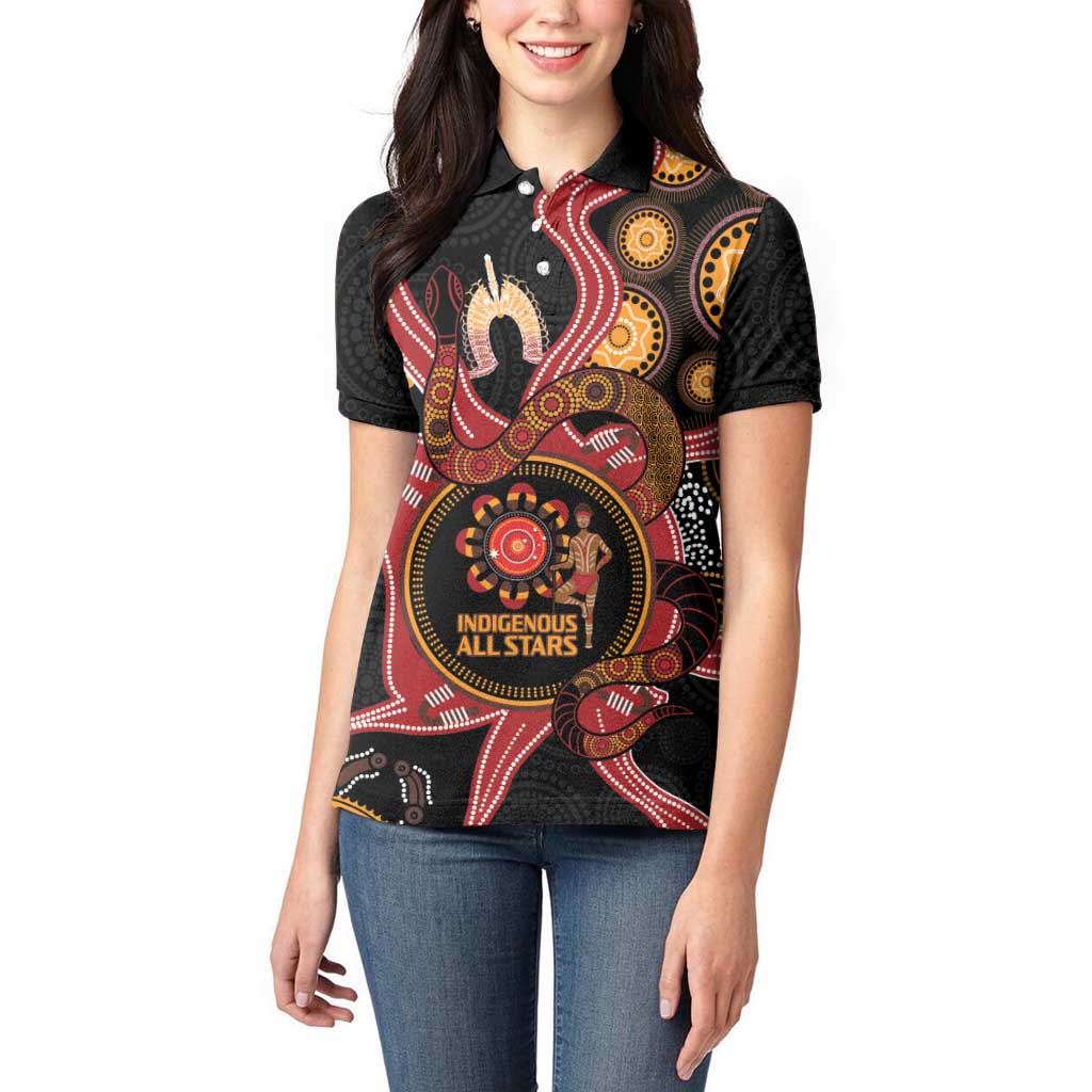 Custom Australia Indigenous Rugby Women Polo Shirt 2024 Aboriginal All Stars