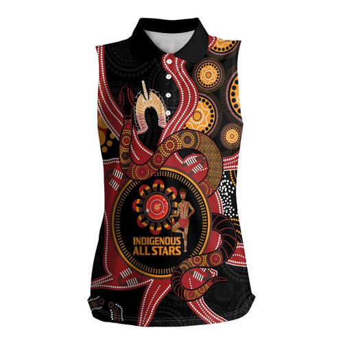 Custom Australia Indigenous Rugby Women Sleeveless Polo Shirt 2024 Aboriginal All Stars