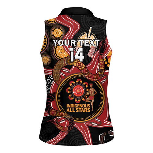 Custom Australia Indigenous Rugby Women Sleeveless Polo Shirt 2024 Aboriginal All Stars