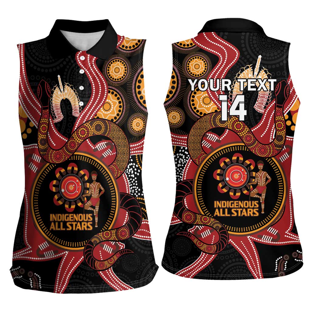 Custom Australia Indigenous Rugby Women Sleeveless Polo Shirt 2024 Aboriginal All Stars