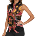 Custom Australia Indigenous Rugby Women Sleeveless Polo Shirt 2024 Aboriginal All Stars