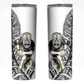 New Zealand Silver Fern Rugby Skinny Tumbler All Black Maori Version White
