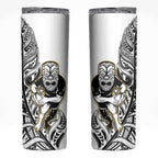 New Zealand Silver Fern Rugby Skinny Tumbler All Black Maori Version White