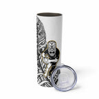 New Zealand Silver Fern Rugby Skinny Tumbler All Black Maori Version White