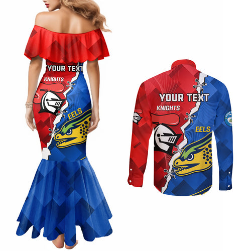 personalised-eels-and-knights-rugby-couples-matching-mermaid-dress-and-long-sleeve-button-shirts-2023-sporty-version