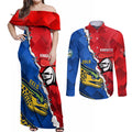 personalised-eels-and-knights-rugby-couples-matching-off-shoulder-maxi-dress-and-long-sleeve-button-shirts-2023-sporty-version