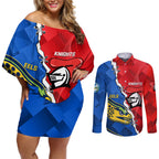 personalised-eels-and-knights-rugby-couples-matching-off-shoulder-short-dress-and-long-sleeve-button-shirts-2023-sporty-version