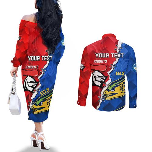 personalised-eels-and-knights-rugby-couples-matching-off-the-shoulder-long-sleeve-dress-and-long-sleeve-button-shirts-2023-sporty-version