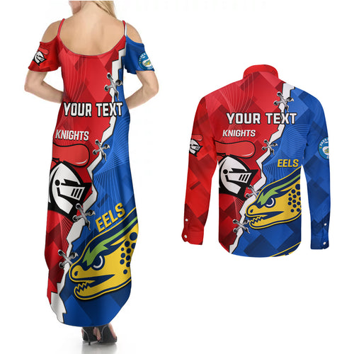 personalised-eels-and-knights-rugby-couples-matching-summer-maxi-dress-and-long-sleeve-button-shirts-2023-sporty-version