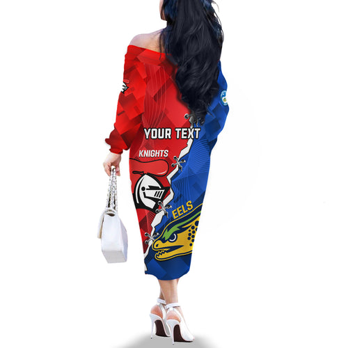 personalised-eels-and-knights-rugby-off-the-shoulder-long-sleeve-dress-2023-sporty-version