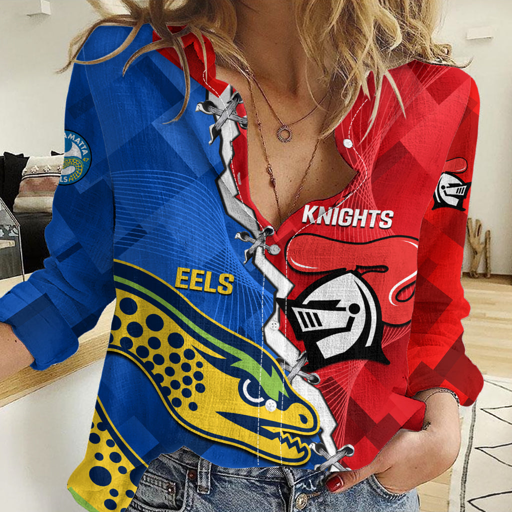 Personalised Eels and Knights Rugby Women Casual Shirt 2023 Sporty Version LT14