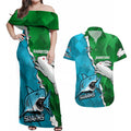personalised-sharks-and-rabbitohs-rugby-couples-matching-off-shoulder-maxi-dress-and-hawaiian-shirt-2023-sporty-version