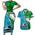 personalised-sharks-and-rabbitohs-rugby-couples-matching-short-sleeve-bodycon-dress-and-hawaiian-shirt-2023-sporty-version