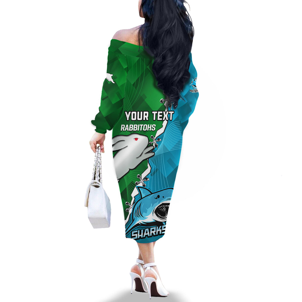 personalised-sharks-and-rabbitohs-rugby-off-the-shoulder-long-sleeve-dress-2023-sporty-version