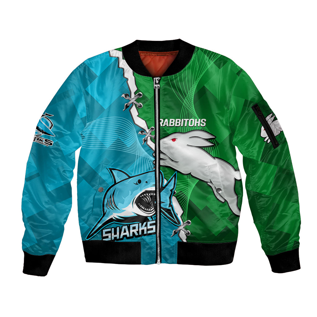 personalised-sharks-and-rabbitohs-rugby-sleeve-zip-bomber-jacket-2023-sporty-version