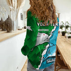 Personalised Sharks and Rabbitohs Rugby Women Casual Shirt 2023 Sporty Version LT14