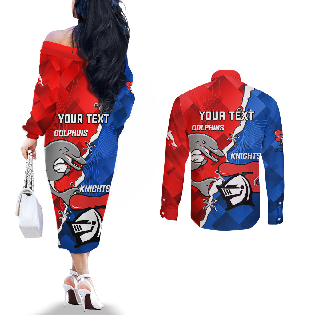 personalised-dolphins-and-knights-rugby-couples-matching-off-the-shoulder-long-sleeve-dress-and-long-sleeve-button-shirts-2023-sporty-version