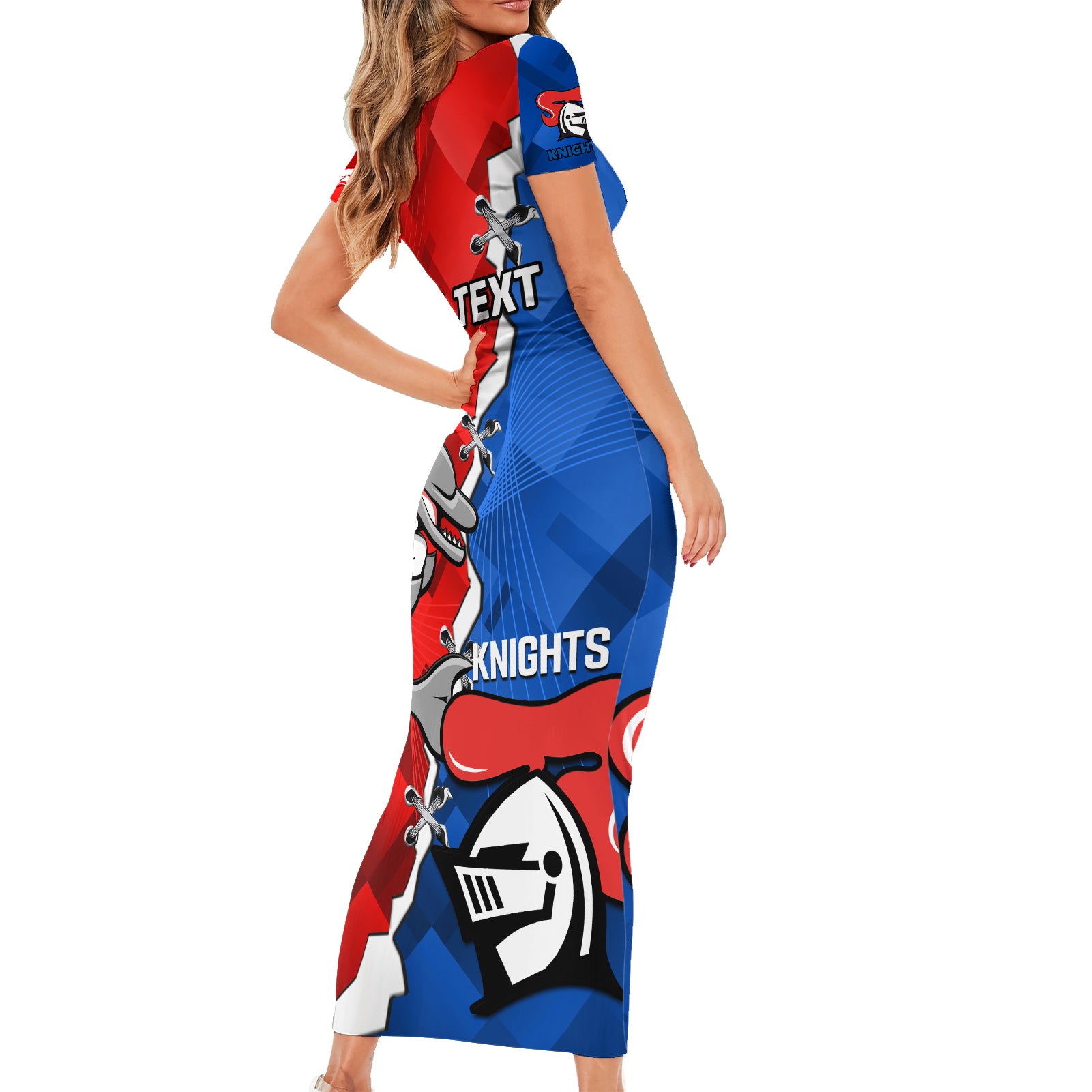 personalised-dolphins-and-knights-rugby-short-sleeve-bodycon-dress-2023-sporty-version