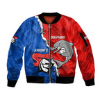 personalised-dolphins-and-knights-rugby-sleeve-zip-bomber-jacket-2023-sporty-version