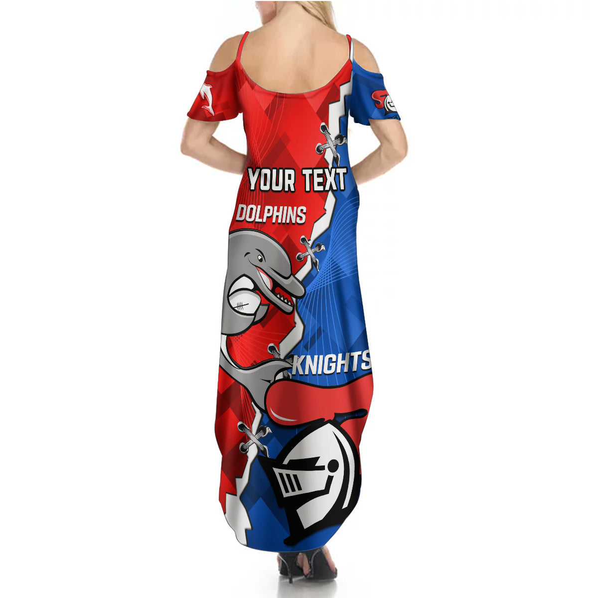 personalised-dolphins-and-knights-rugby-summer-maxi-dress-2023-sporty-version