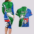 personalised-knights-and-rabbitohs-rugby-couples-matching-long-sleeve-bodycon-dress-and-hawaiian-shirt-2023-sporty-version