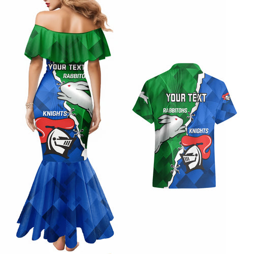 personalised-knights-and-rabbitohs-rugby-couples-matching-mermaid-dress-and-hawaiian-shirt-2023-sporty-version