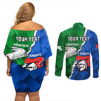 personalised-knights-and-rabbitohs-rugby-couples-matching-off-shoulder-short-dress-and-long-sleeve-button-shirts-2023-sporty-version