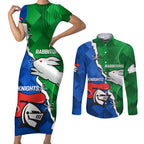 personalised-knights-and-rabbitohs-rugby-couples-matching-short-sleeve-bodycon-dress-and-long-sleeve-button-shirts-2023-sporty-version