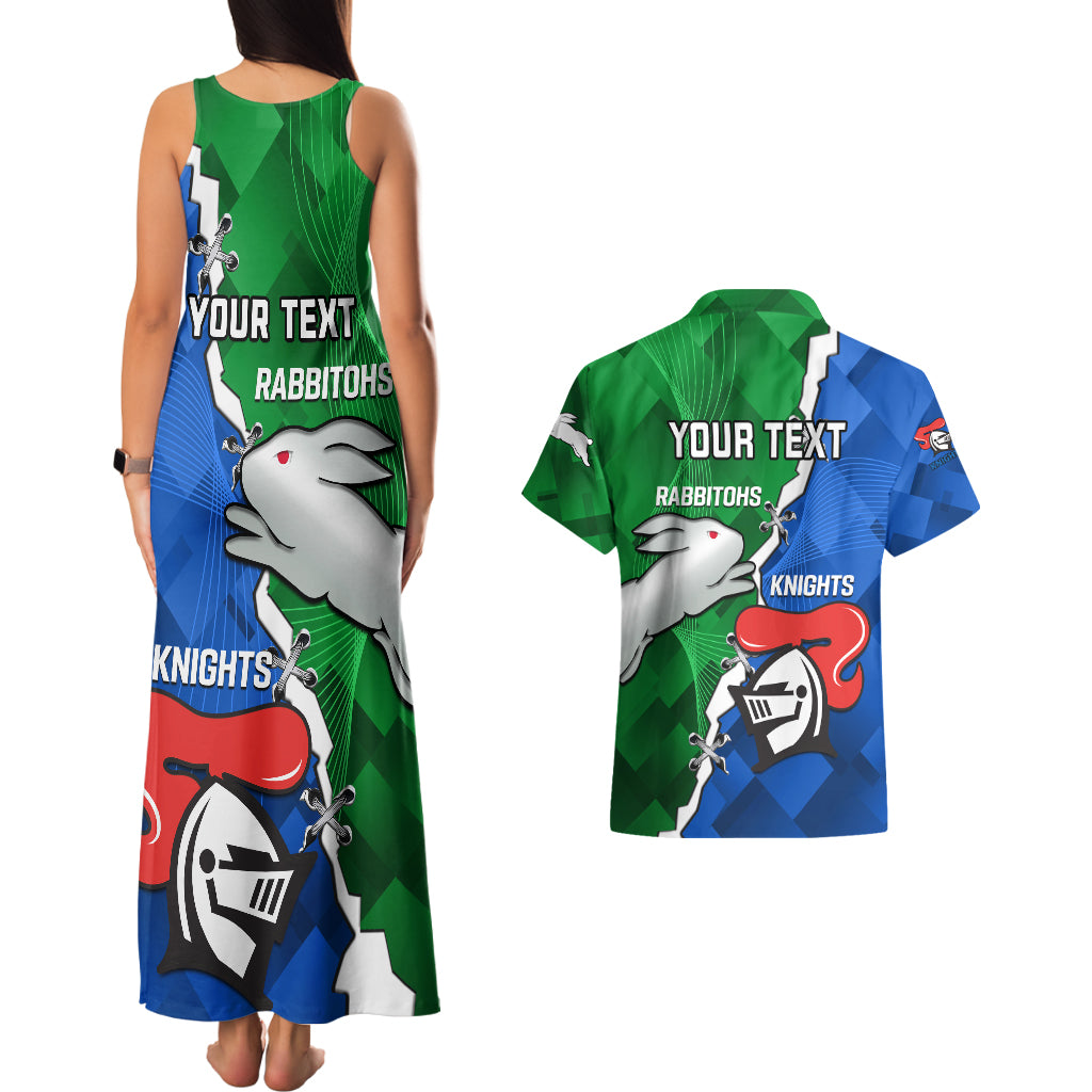 personalised-knights-and-rabbitohs-rugby-couples-matching-tank-maxi-dress-and-hawaiian-shirt-2023-sporty-version