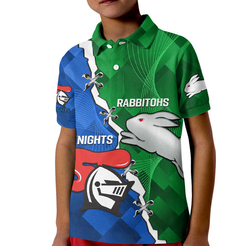 personalised-knights-and-rabbitohs-rugby-kid-polo-shirt-2023-sporty-version