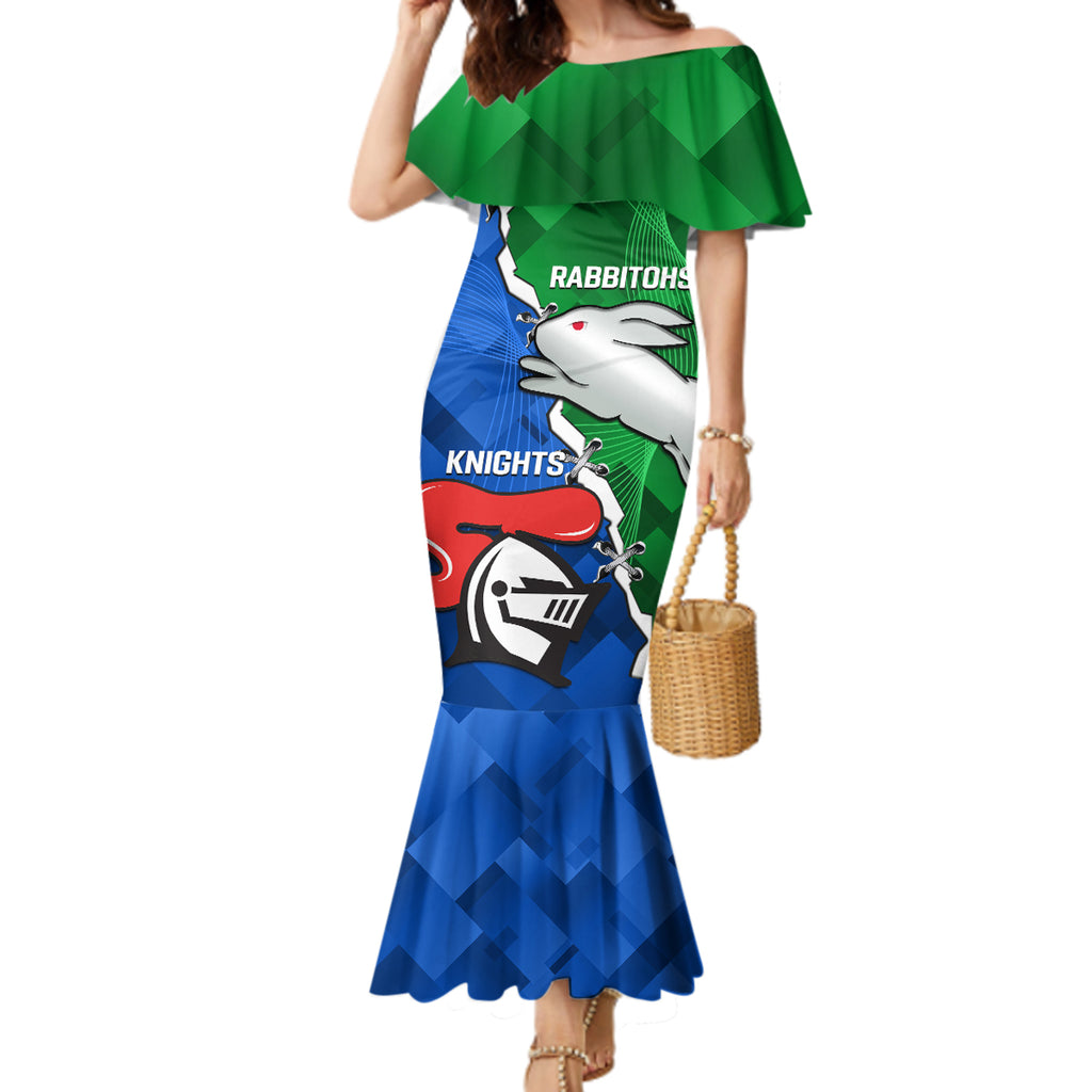 personalised-knights-and-rabbitohs-rugby-mermaid-dress-2023-sporty-version