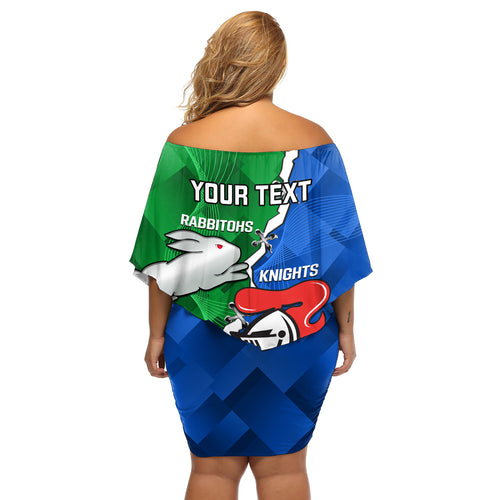 personalised-knights-and-rabbitohs-rugby-off-shoulder-short-dress-2023-sporty-version