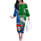 personalised-knights-and-rabbitohs-rugby-off-the-shoulder-long-sleeve-dress-2023-sporty-version