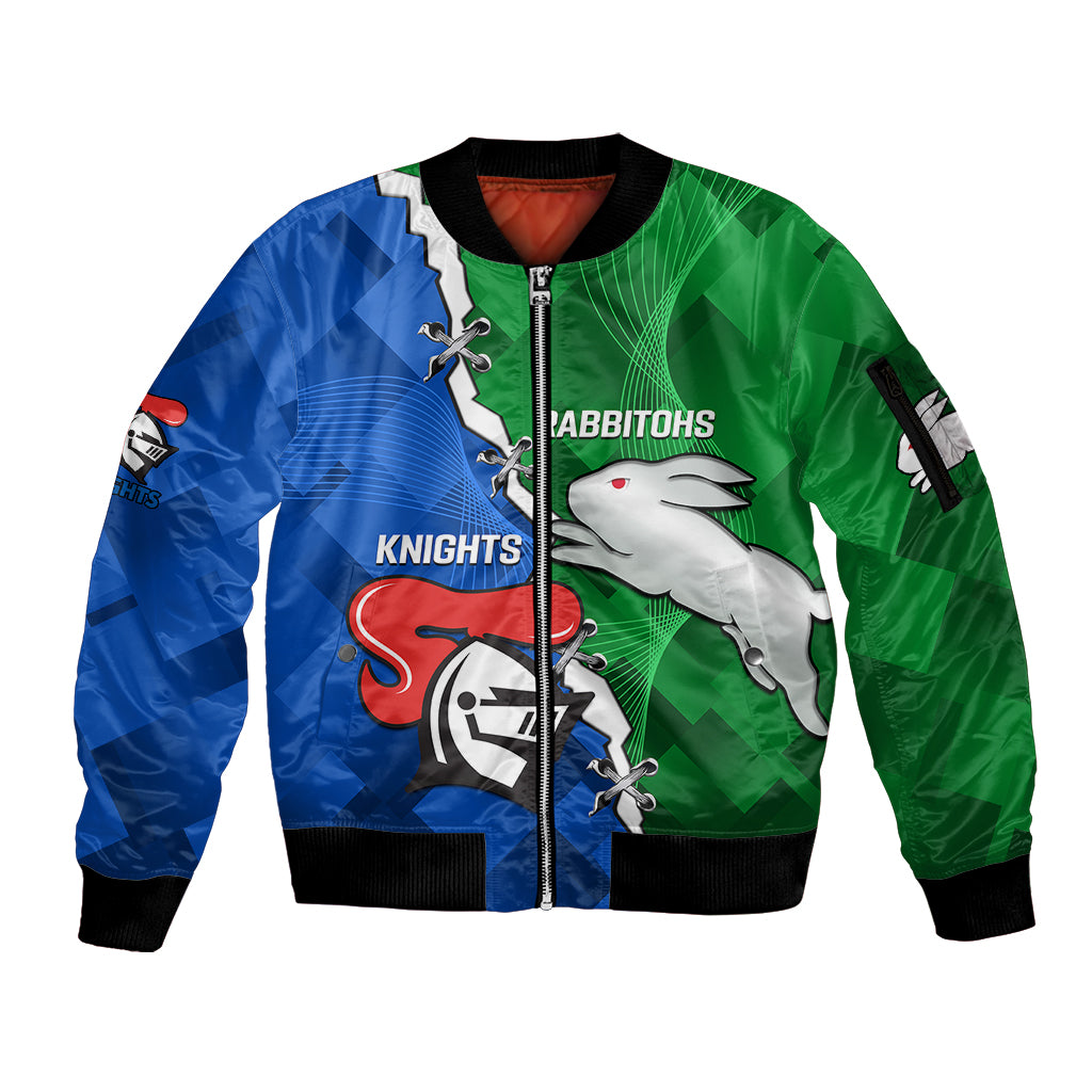 personalised-knights-and-rabbitohs-rugby-sleeve-zip-bomber-jacket-2023-sporty-version