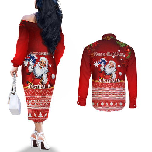 australia-christmas-couples-matching-off-the-shoulder-long-sleeve-dress-and-long-sleeve-button-shirts-xmas-in-july-happy-santa-claus-with-map-red-style