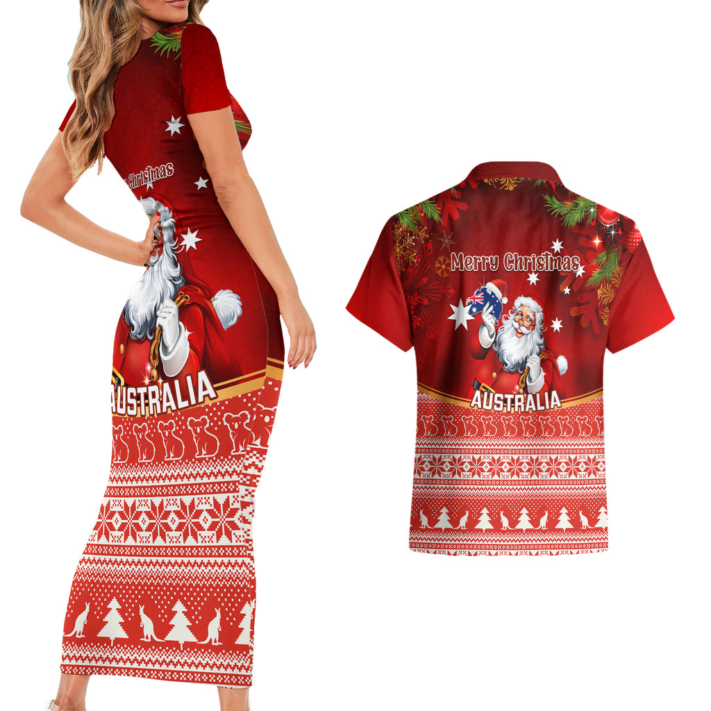 australia-christmas-couples-matching-short-sleeve-bodycon-dress-and-hawaiian-shirt-xmas-in-july-happy-santa-claus-with-map-red-style