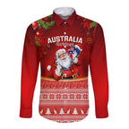 australia-christmas-long-sleeve-button-shirt-xmas-in-july-happy-santa-claus-with-map-red-style