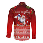 australia-christmas-long-sleeve-button-shirt-xmas-in-july-happy-santa-claus-with-map-red-style