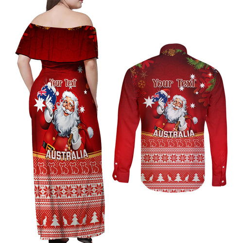 personalised-australia-christmas-couples-matching-off-shoulder-maxi-dress-and-long-sleeve-button-shirts-xmas-in-july-happy-santa-claus-with-map-red-style