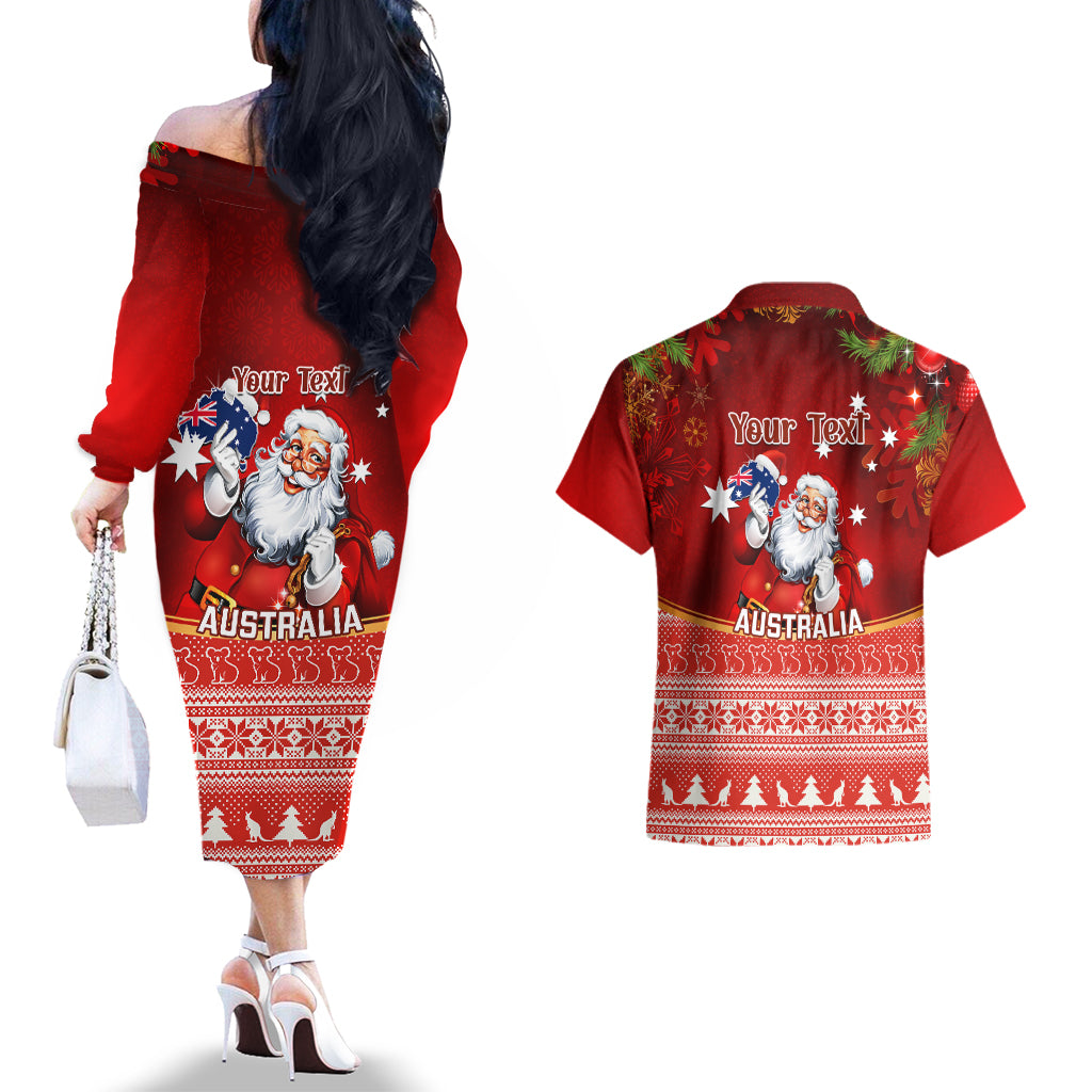 personalised-australia-christmas-couples-matching-off-the-shoulder-long-sleeve-dress-and-hawaiian-shirt-xmas-in-july-happy-santa-claus-with-map-red-style