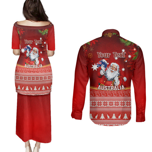 personalised-australia-christmas-couples-matching-puletasi-dress-and-long-sleeve-button-shirts-xmas-in-july-happy-santa-claus-with-map-red-style