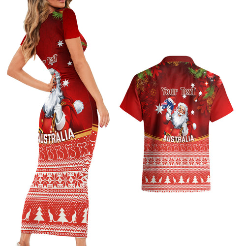 personalised-australia-christmas-couples-matching-short-sleeve-bodycon-dress-and-hawaiian-shirt-xmas-in-july-happy-santa-claus-with-map-red-style