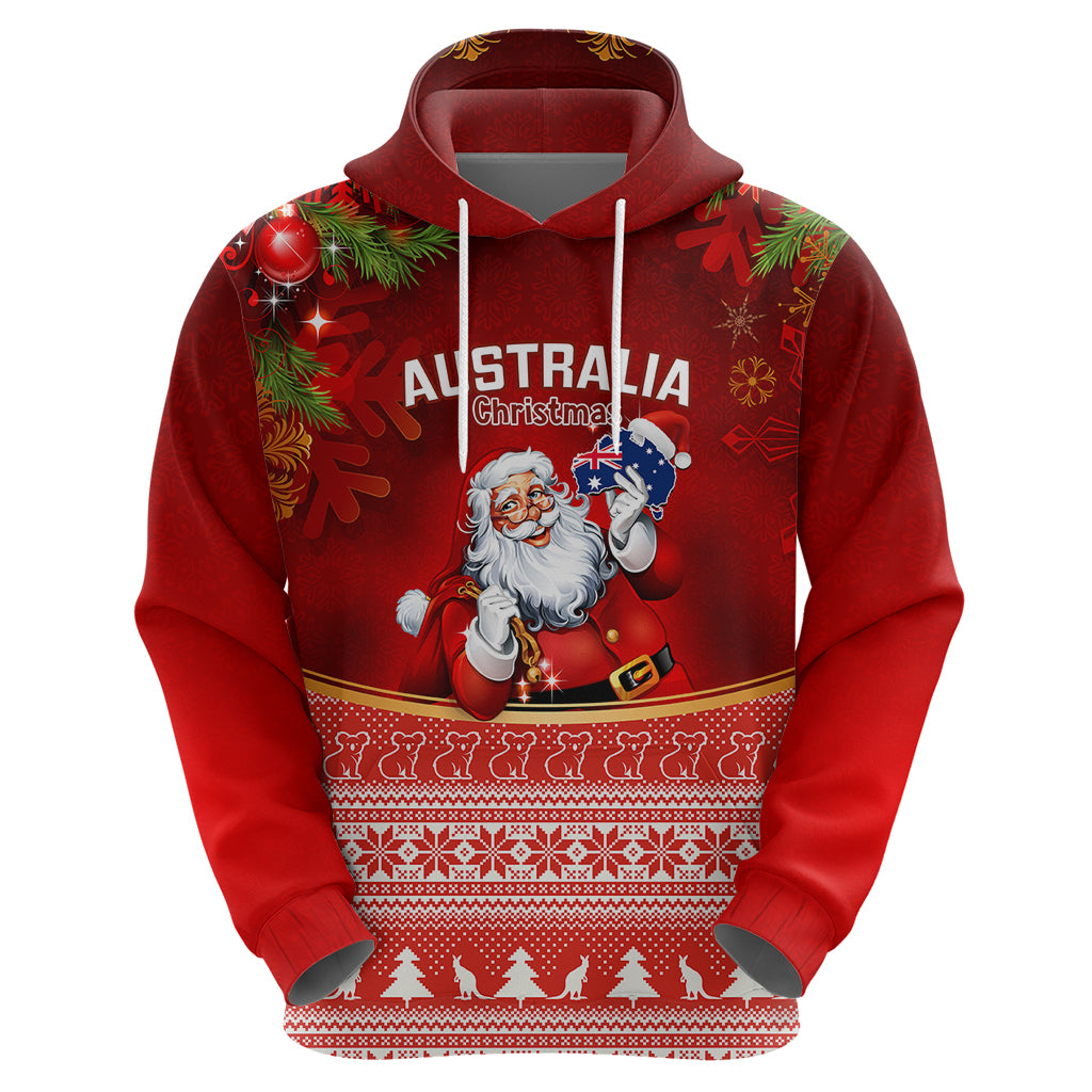 personalised-australia-christmas-hoodie-xmas-in-july-happy-santa-claus-with-map-red-style