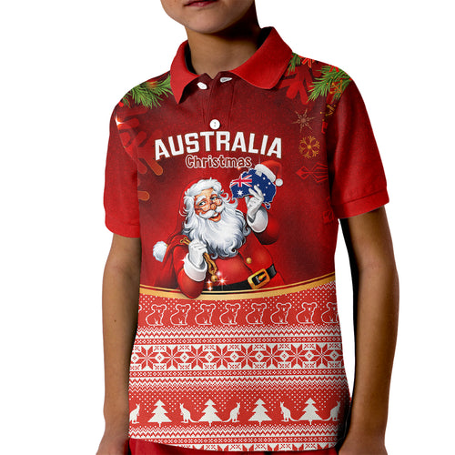 personalised-australia-christmas-kid-polo-shirt-xmas-in-july-happy-santa-claus-with-map-red-style